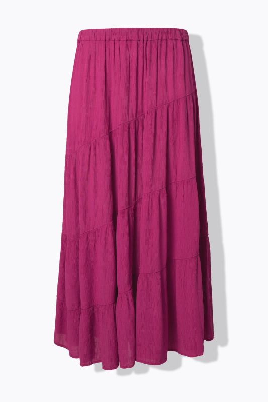 Jupe maxi avec coutures en biais, taille élastique et coupe évasée