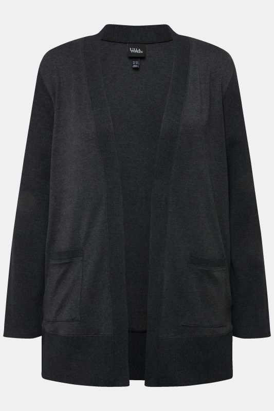 Veste en molleton, texture gaufrée, coupe ouverte et manches longues