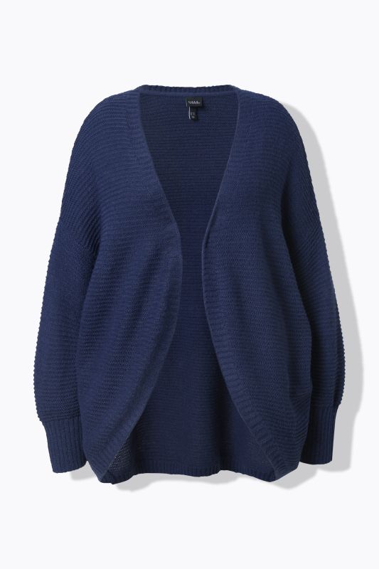 Cardigan coupe ouverte, laine mélangée, silhouette en O (Egg-Shape)