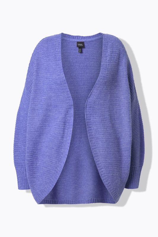 Cardigan coupe ouverte, laine mélangée, silhouette en O (Egg-Shape)
