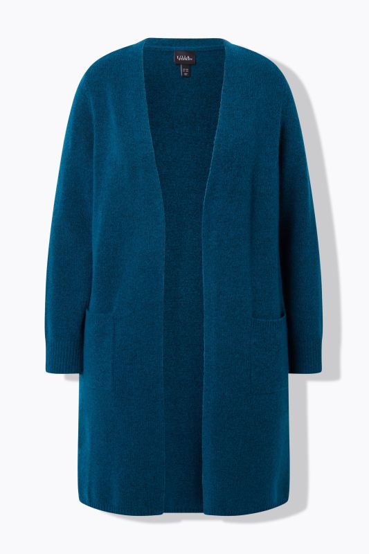 Cardigan long, coupe ouverte et encolure V