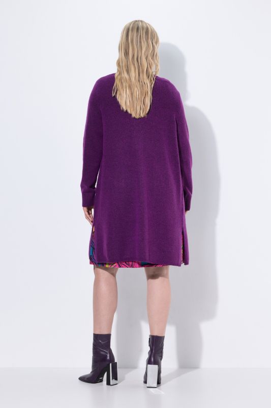 Cardigan long, coupe ouverte et encolure V