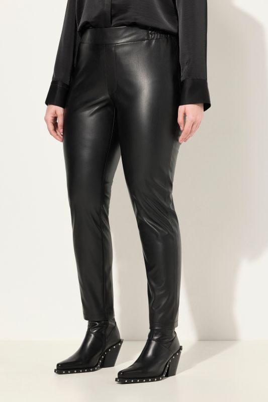 Pantalon en simili, matière stretch et taille élastique, coupe Slim Fit