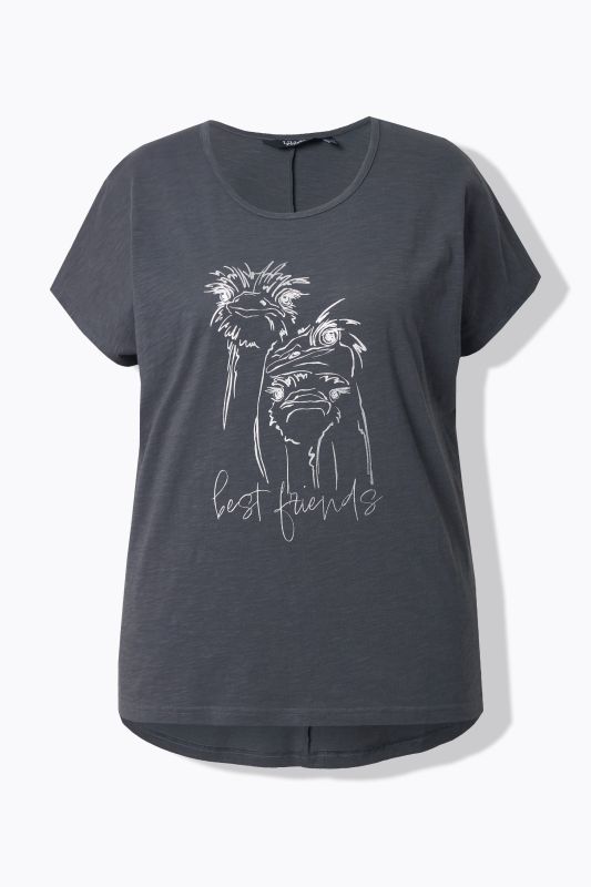 T-shirt oversize à imprimé animal métallisé, col rond et manches courtes