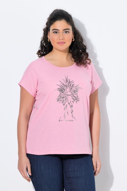 T-shirt oversize à imprimé animal métallisé, col rond et manches courtes