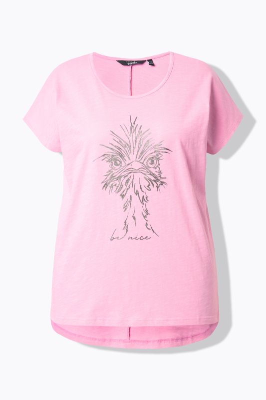 T-shirt oversize à imprimé animal métallisé, col rond et manches courtes