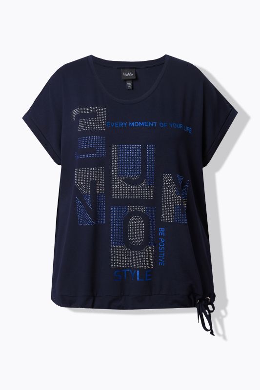 T-shirt oversize à col rond et manches courtes, cordon coulissant