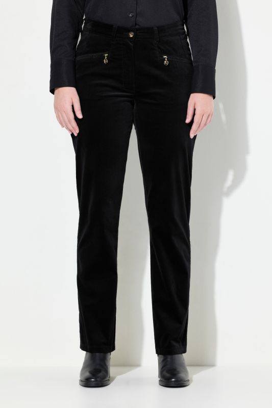 Pantalon en velours Mony, jambe carotte, taille confortable, stretch