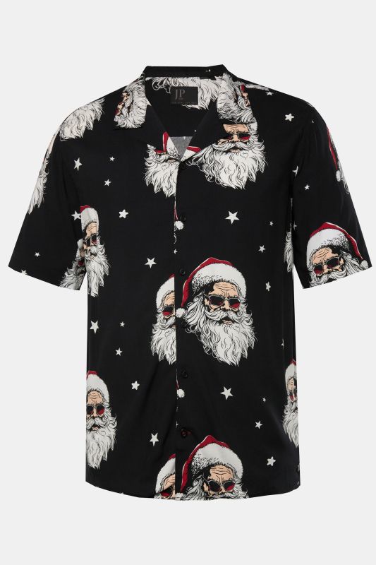 Chemise de Noël JP 1880. Manches courtes et col cubain. Coupe Cuba-Fit - jusqu'au 8&nbsp;XL