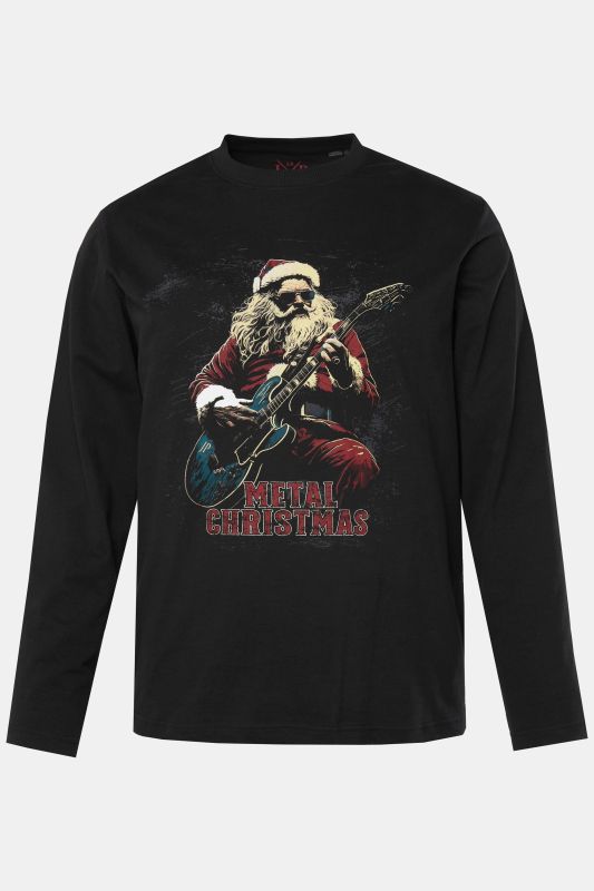 T-shirt JP 1880 à manches longues. Col rond et imprimé de Noël – jusqu'au 8&nbsp;XL