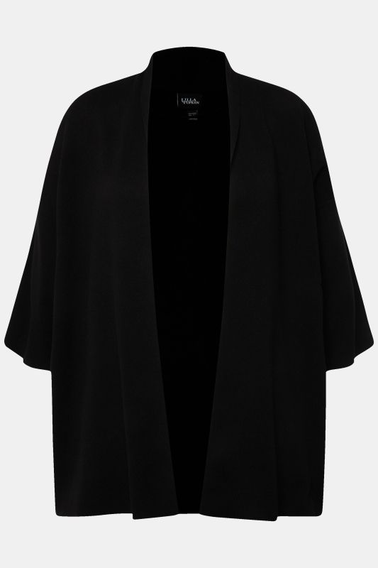 Cardigan oversize, coupe ouverte, col châle et manches courtes