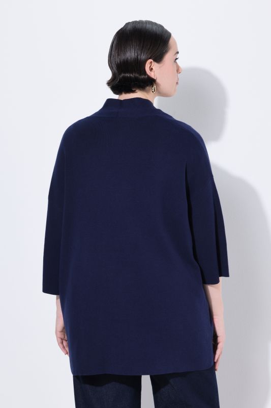 Cardigan oversize, coupe ouverte, col châle et manches courtes