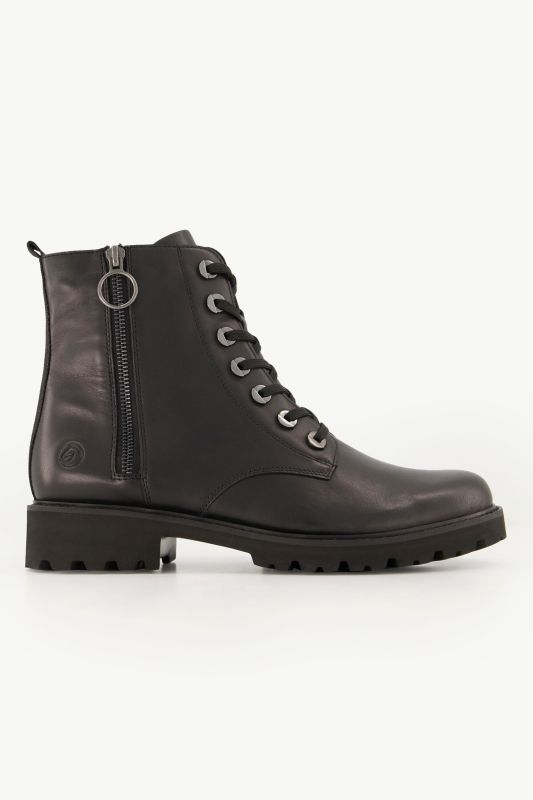 Bottines en cuir Remonte, esprit motard, fermeture zippée - largeur G