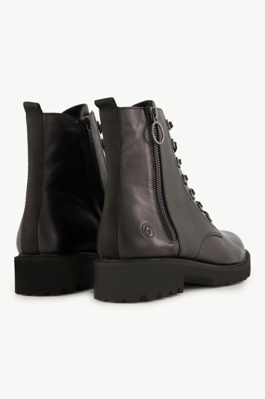Bottines en cuir Remonte, esprit motard, fermeture zippée - largeur G