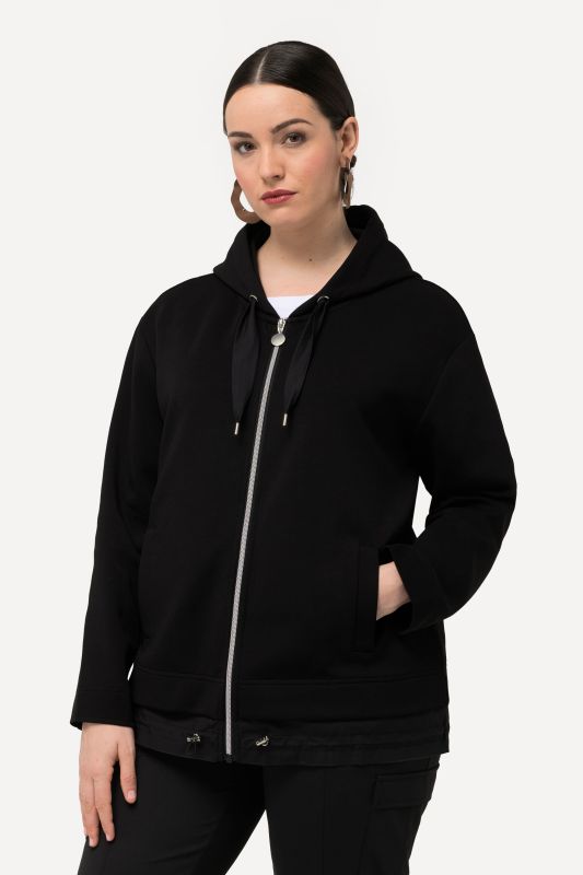 Veste à capuche, cordon de serrage et ourlet double