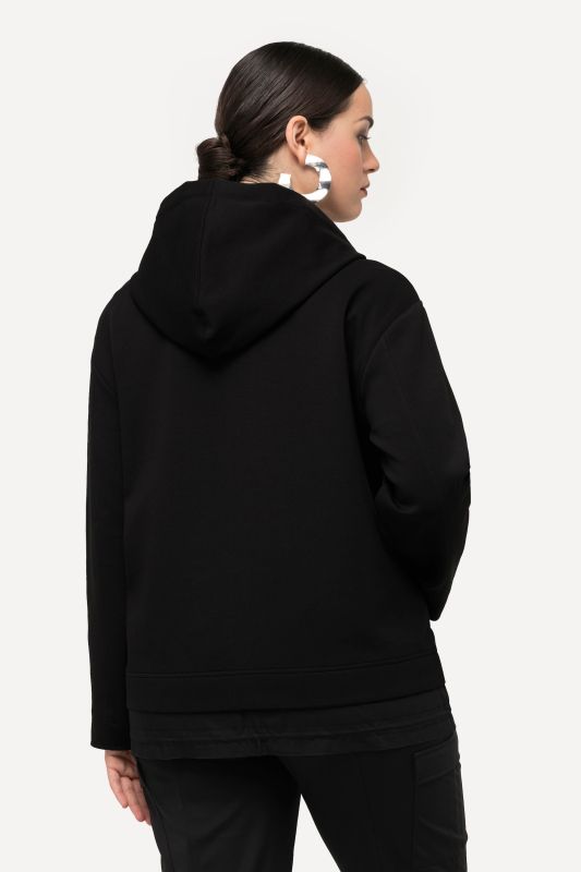 Veste à capuche, cordon de serrage et ourlet double