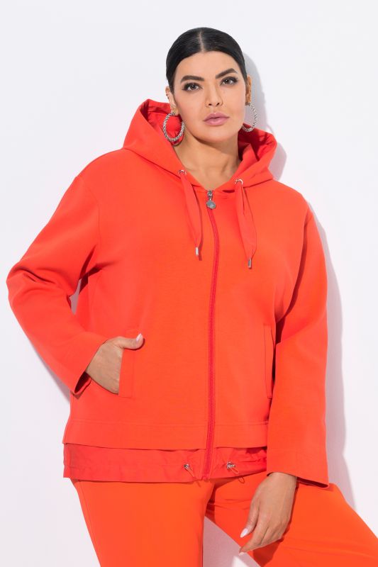Veste à capuche, cordon de serrage et ourlet double