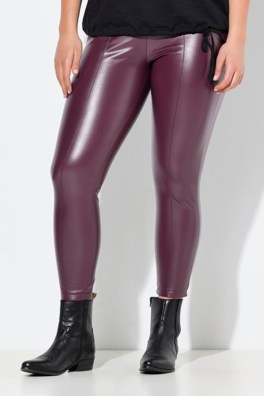 Legging en similicuir, jambes slim et taille élastique