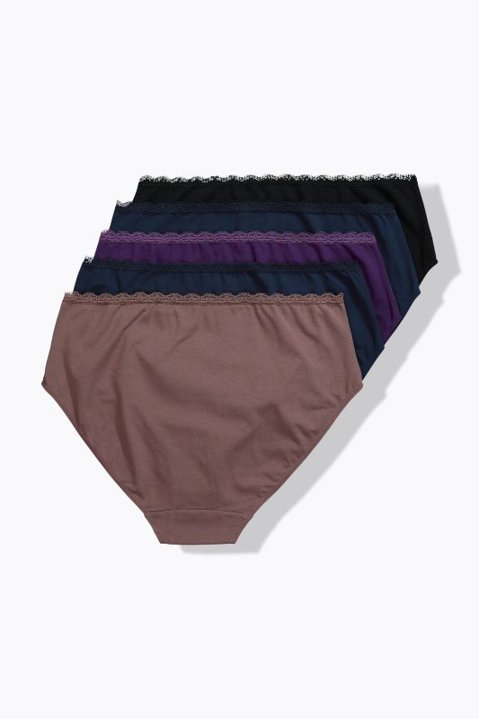 Culottes, lot de 5, ceinture en dentelle