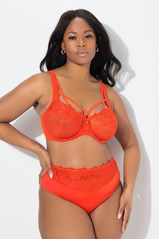Soutien-gorge à armatures TruYou, dentelle transparente et rubans fantaisie - bonnet C-F