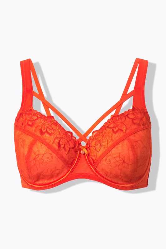 Soutien-gorge à armatures TruYou, dentelle transparente et rubans fantaisie - bonnet C-F
