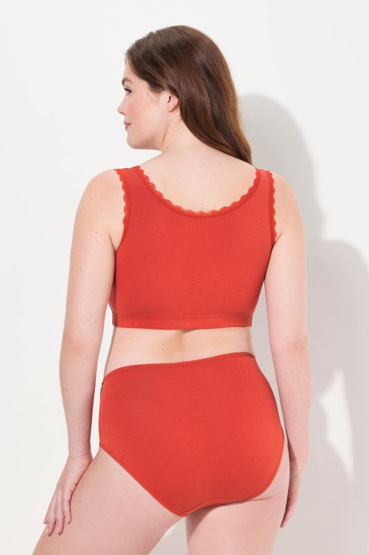 Bustier en coton bio, liseré fantaisie, décolleté en V