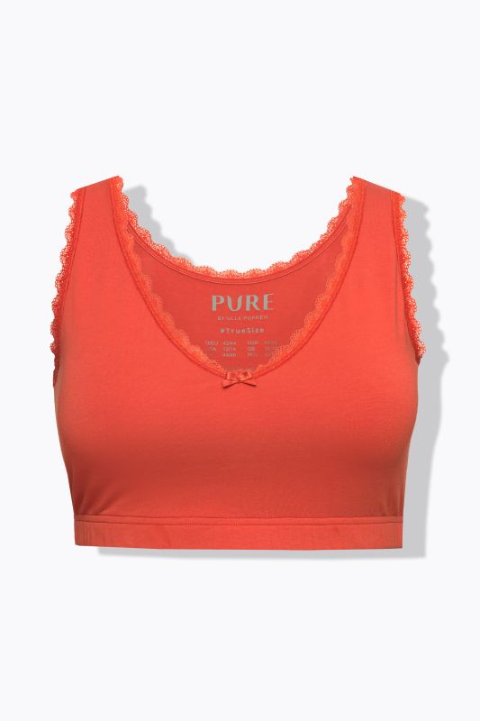 Bustier en coton bio, liseré fantaisie, décolleté en V