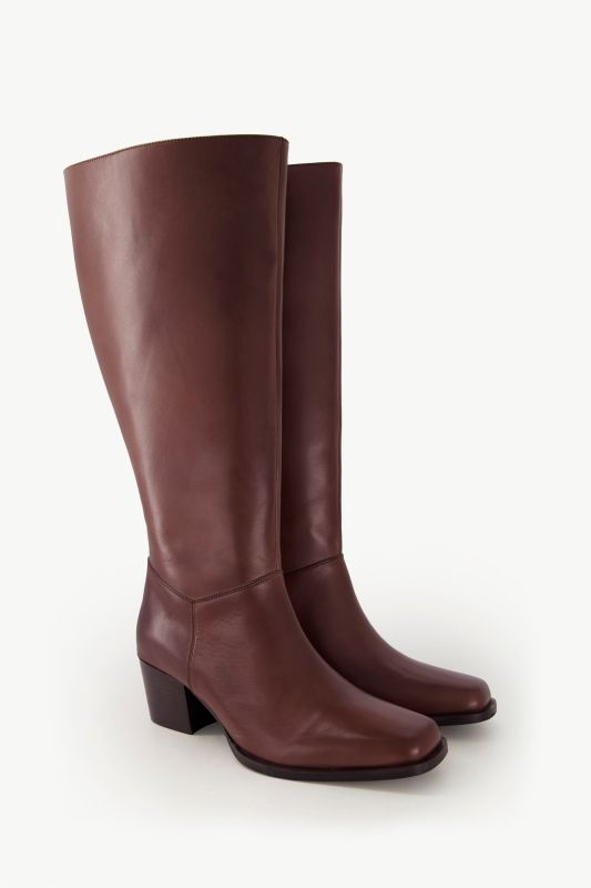 Bottes en cuir tige XXXL, empiècement élastique -largeur H