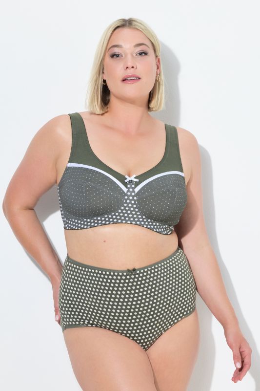 Soutien-gorge de maintien, imprimé à pois, sans armatures, bonnet C-F.