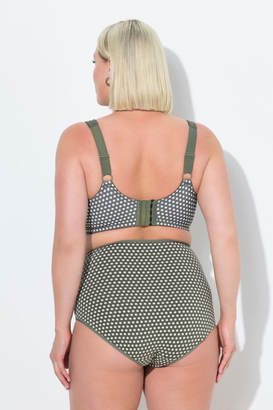 Soutien-gorge de maintien, imprimé à pois, sans armatures, bonnet C-F.