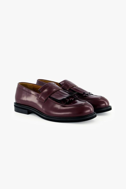Mocassins en cuir, franges, doublure en cuir, largeur H