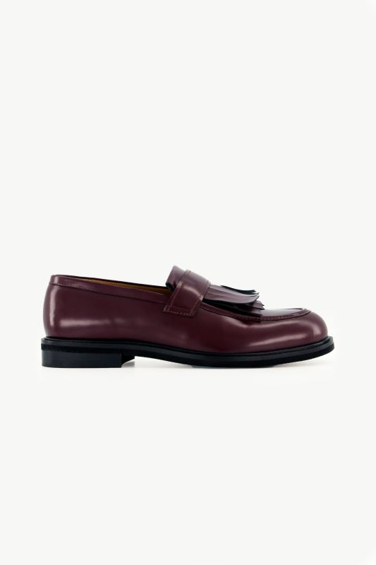 Mocassins en cuir, franges, doublure en cuir, largeur H