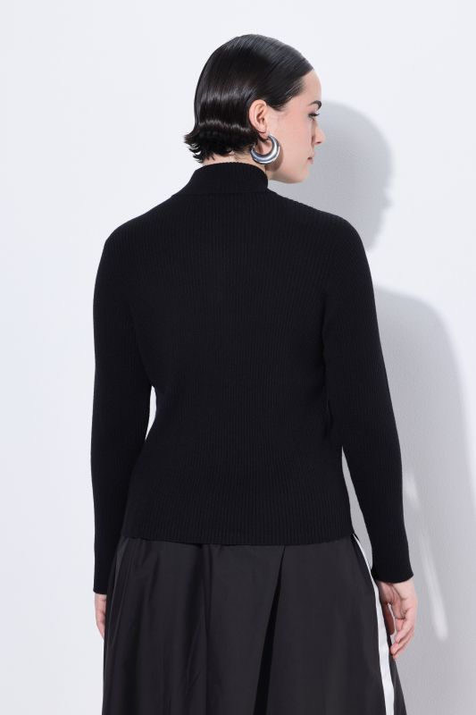 Pull camionneur oversize, maille côtelée, col camionneur et manches longues, coupe Slim Fit