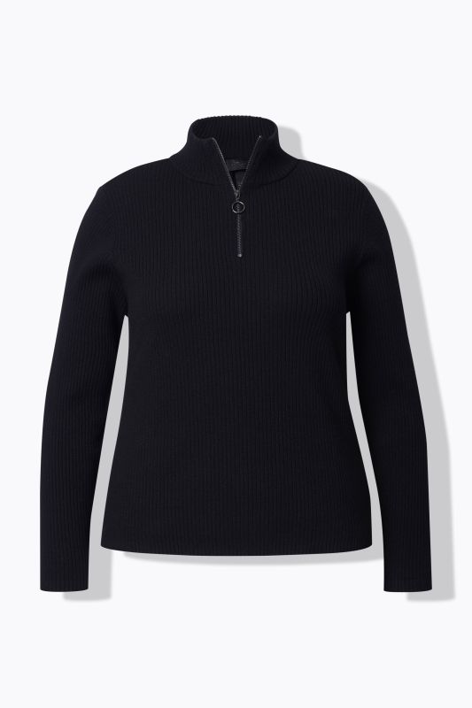 Pull camionneur oversize, maille côtelée, col camionneur et manches longues, coupe Slim Fit