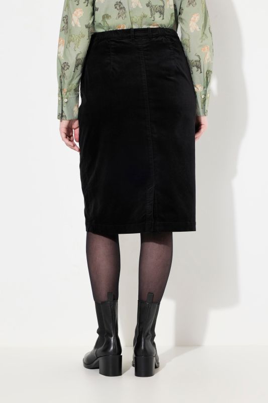 Jupe en velours Mony, ceinture confortable, poches zippées