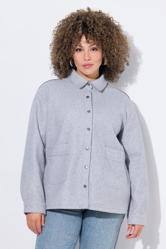 Surchemise oversize, manches longues et col chemise