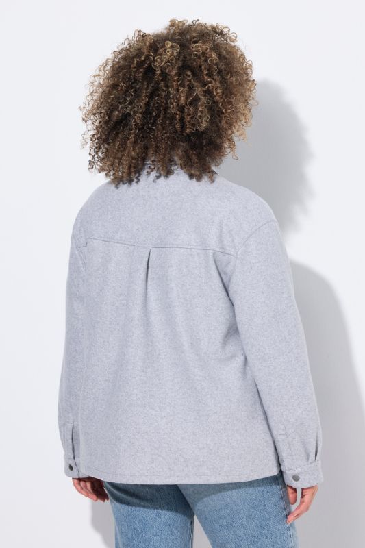 Surchemise oversize, manches longues et col chemise