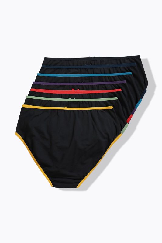 Lot de 7 culottes midi avec liseré de couleur contrastante