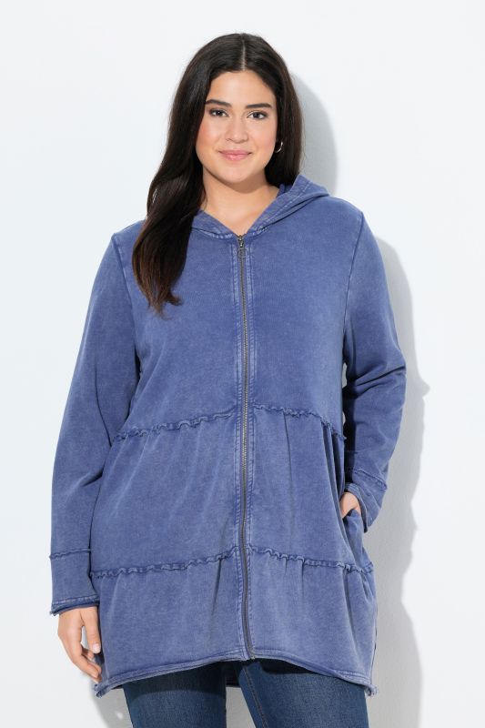 Longue veste à capuche au look vintage, ligne A