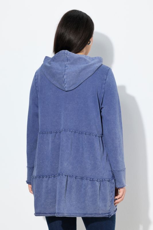 Longue veste à capuche au look vintage, ligne A