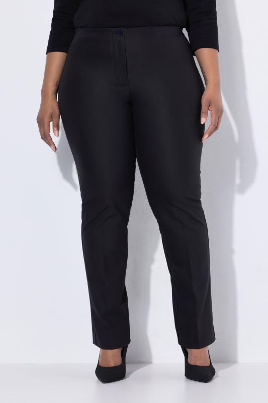 Pantalon droit Rose avec ceinture confortable et tissu stretch