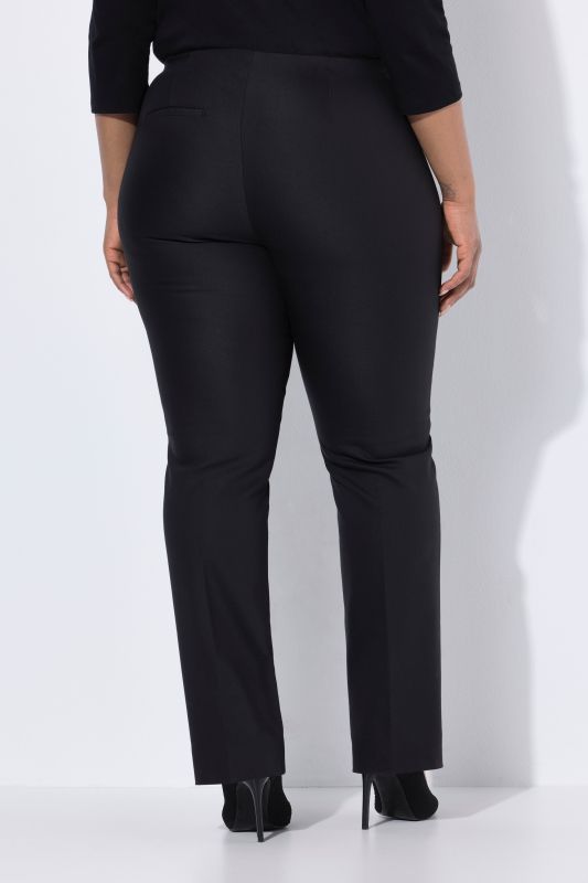 Pantalon droit Rose avec ceinture confortable et tissu stretch