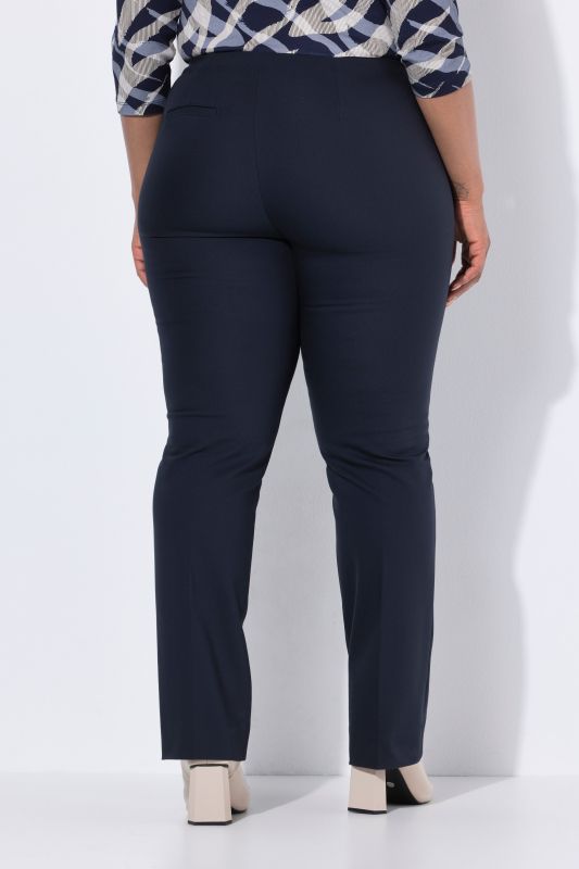 Pantalon droit Rose avec ceinture confortable et tissu stretch