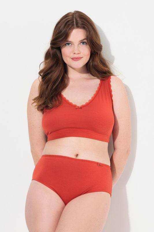 Culotte midi en coton bio, liseré fantaisie