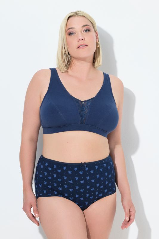 Bralette, sans armature. Empiècement en dentelle - bonnet C-E