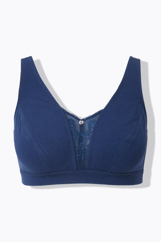 Bralette, sans armature. Empiècement en dentelle - bonnet C-E