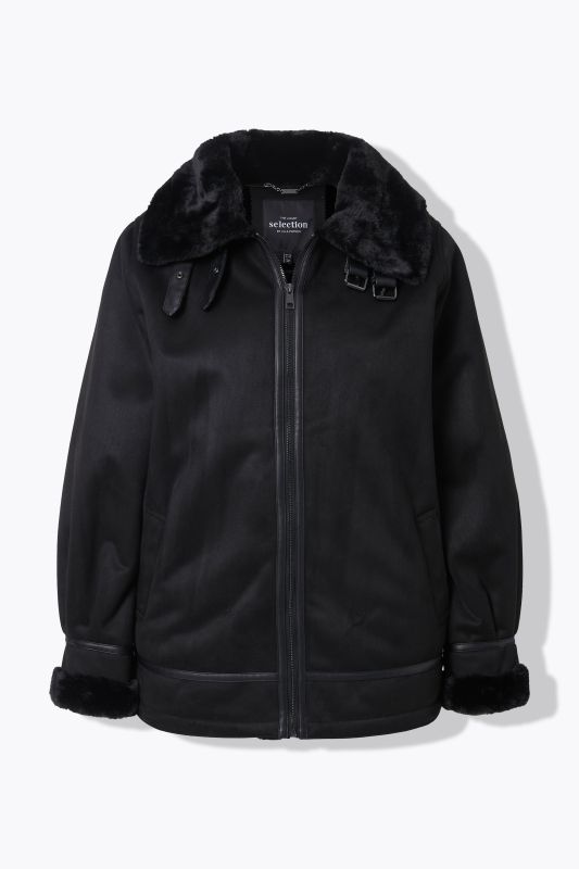 Vest d'aviateur Shearling style peau d'agneau, col