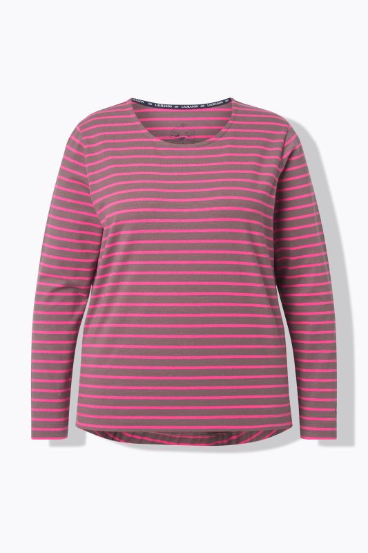 T-shirt rayé, manches longues et décolleté rond
