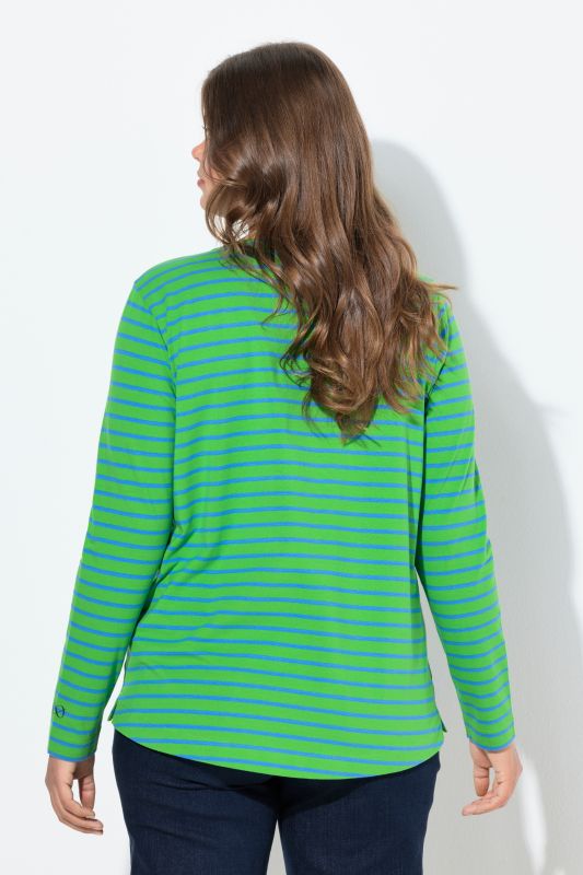 T-shirt rayé, manches longues et décolleté rond