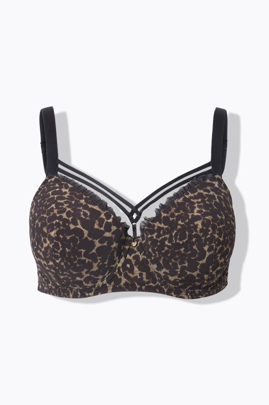 Soutien-gorge TruYou, armatures et coques souples, motif léopard - bonnet B-F